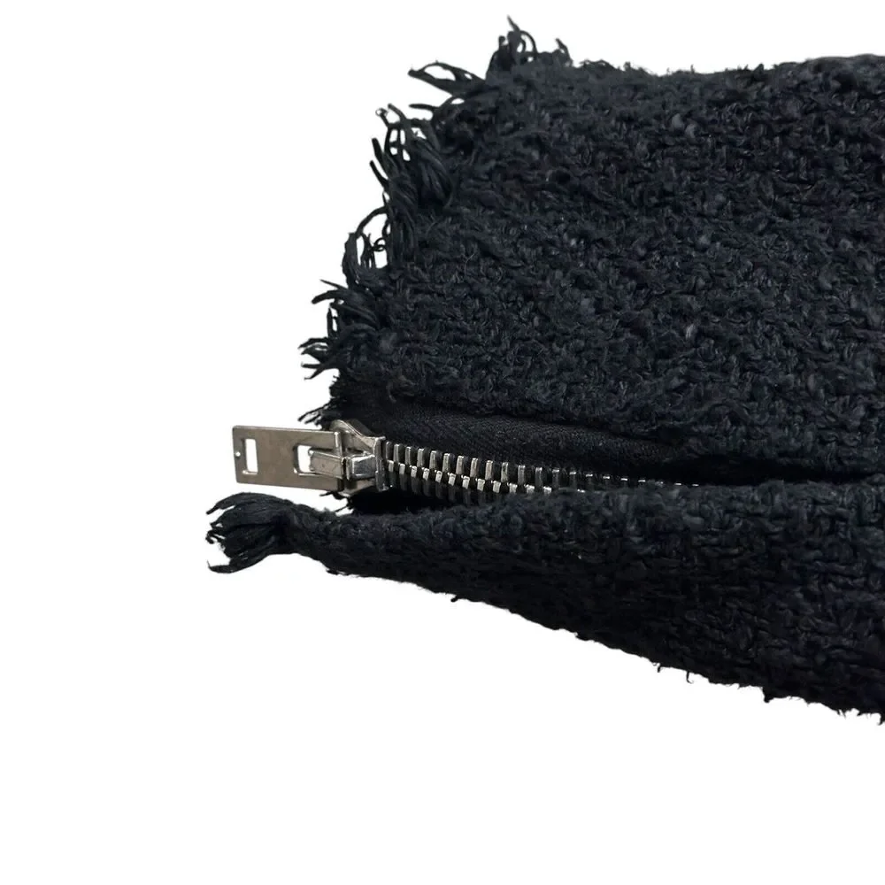 IRO Agneta Black Boucle Tweed Knit‎ Jacket Size 2 Full Zip Pockets